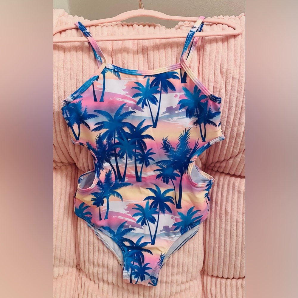 Girls tropical palm Swimsuit